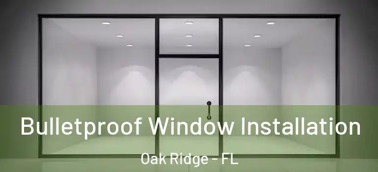 Bulletproof Window Installation Oak Ridge - FL